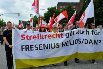 Solidaritätsdemonstration für Helios-Beschäftigte in Kiel, 2012 © Holger Rüdel
